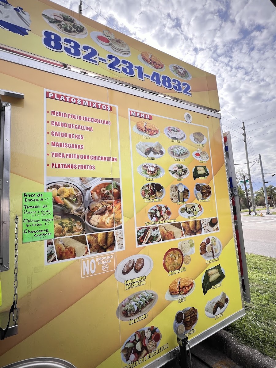 Taqueria Pupuseria Delicias#3 menu board