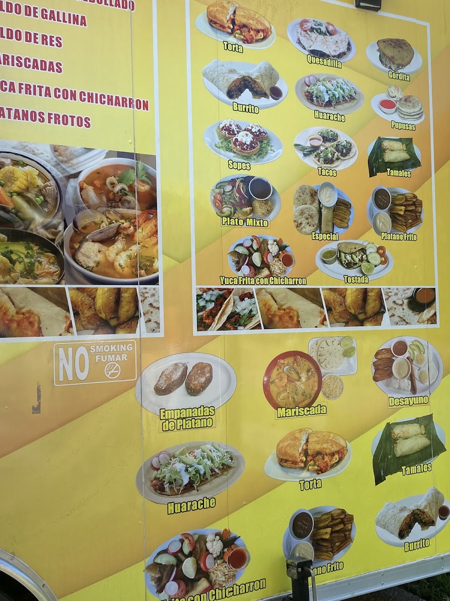 Taqueria Pupuseria Delicias#3 menu board