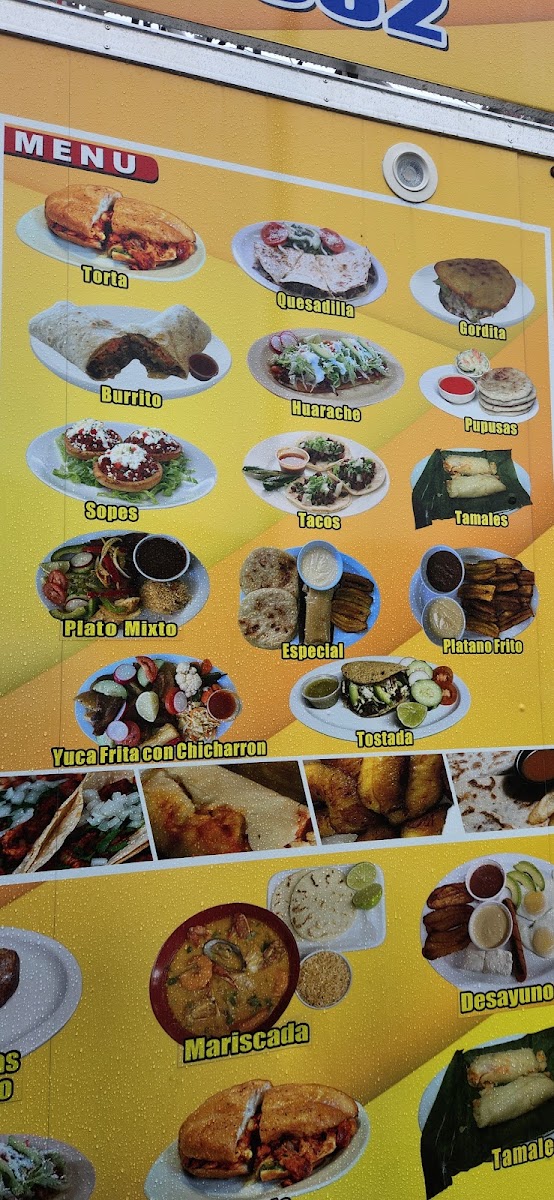 Taqueria Pupuseria Delicias#3 menu board