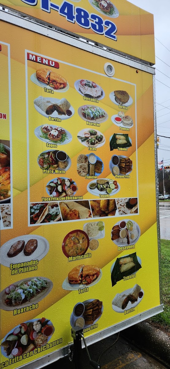 Taqueria Pupuseria Delicias#3 menu board