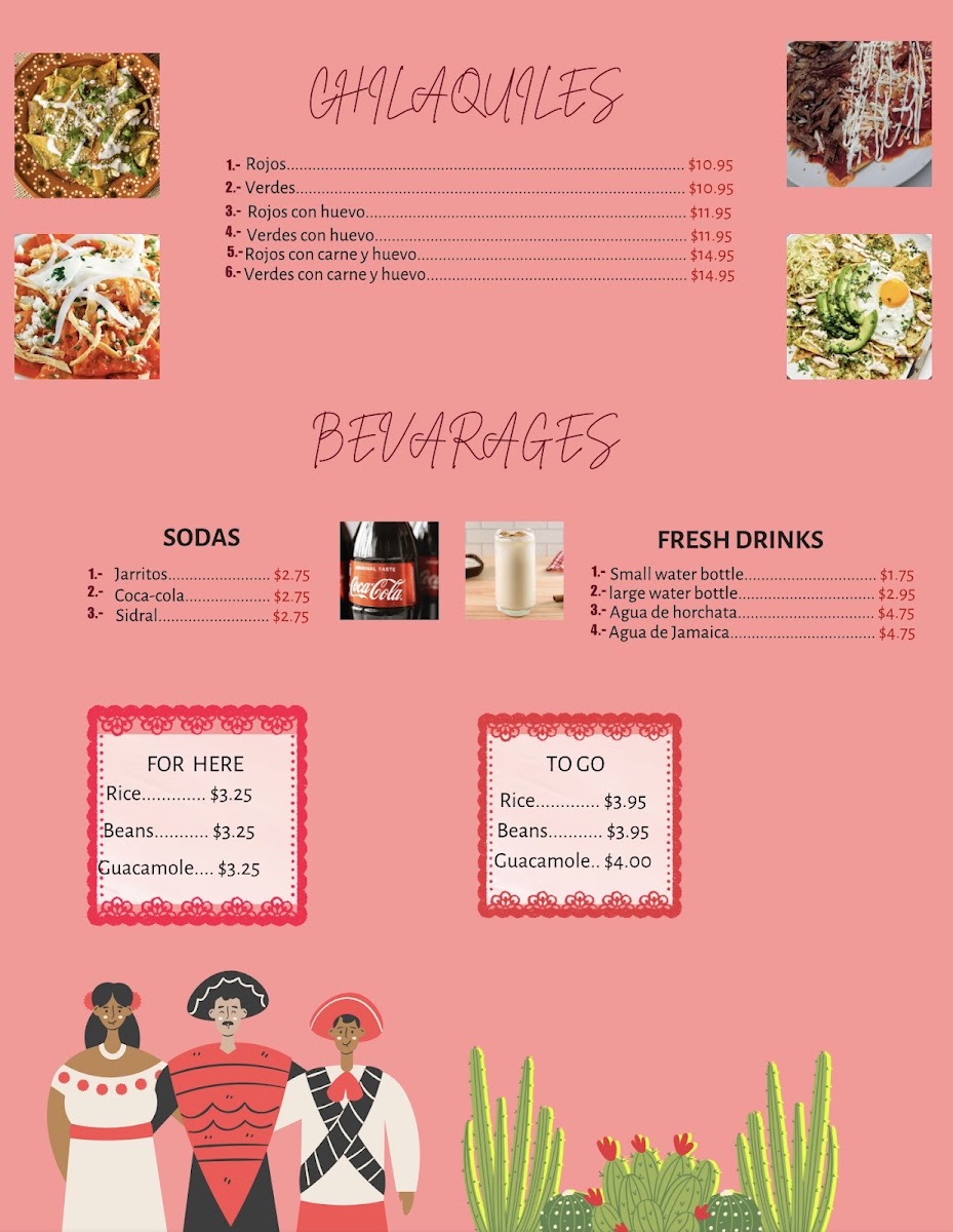 Mi Pueblito menu board