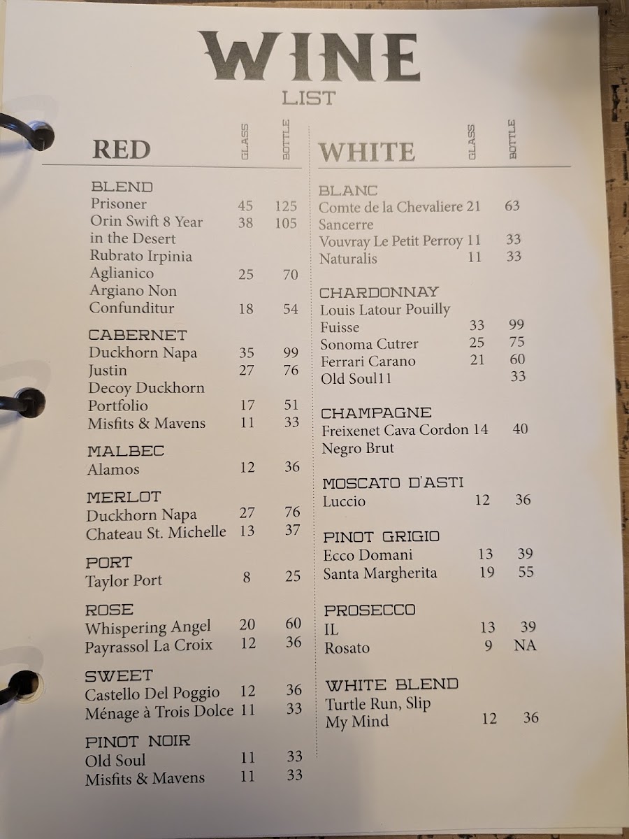 Butcher and Barrel menu board