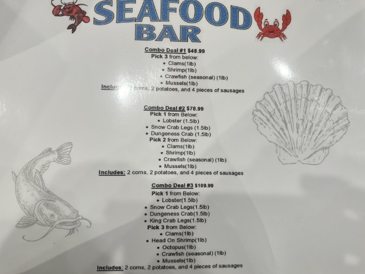 Kickin Corner Seafood & Daiquiri menu board