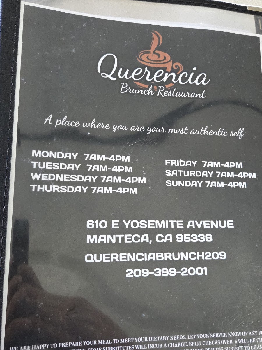 Querencia Brunch menu board