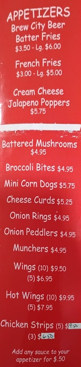 Lockwood's Longshot menu board