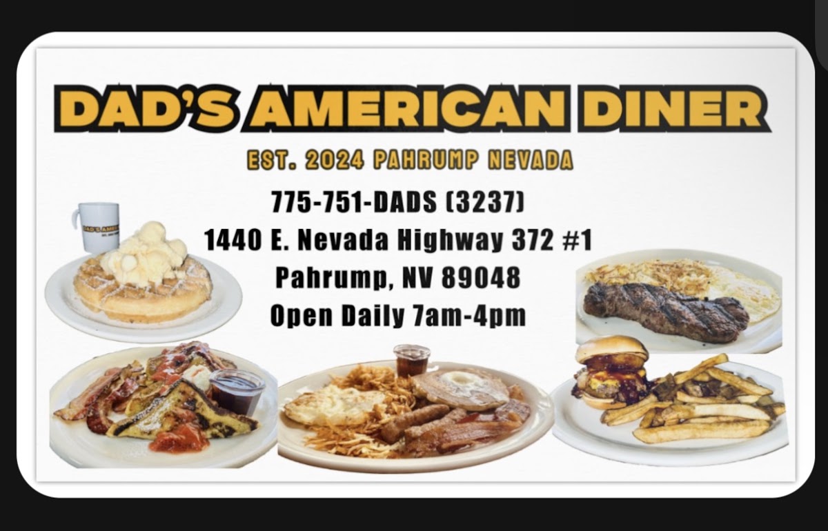 DAD'S American Diner menu board