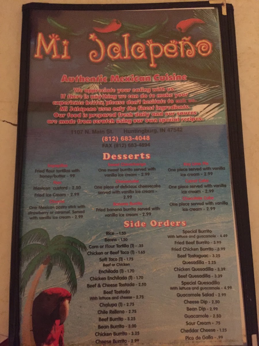 My Jalapeño menu board