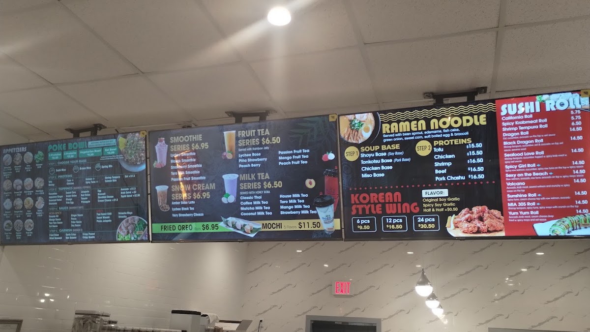 Poke 18 menu board