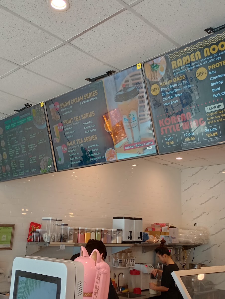 Poke 18 menu board