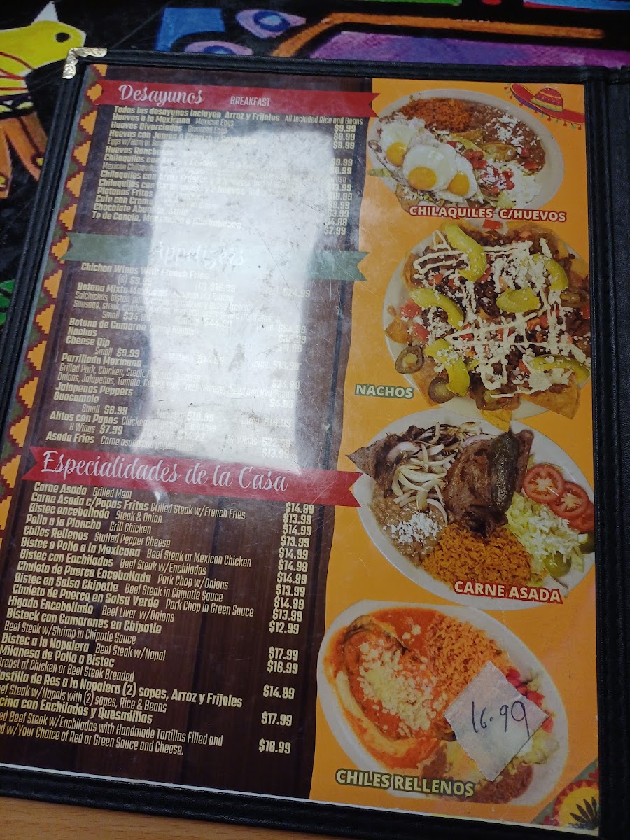 Los amigos menu board