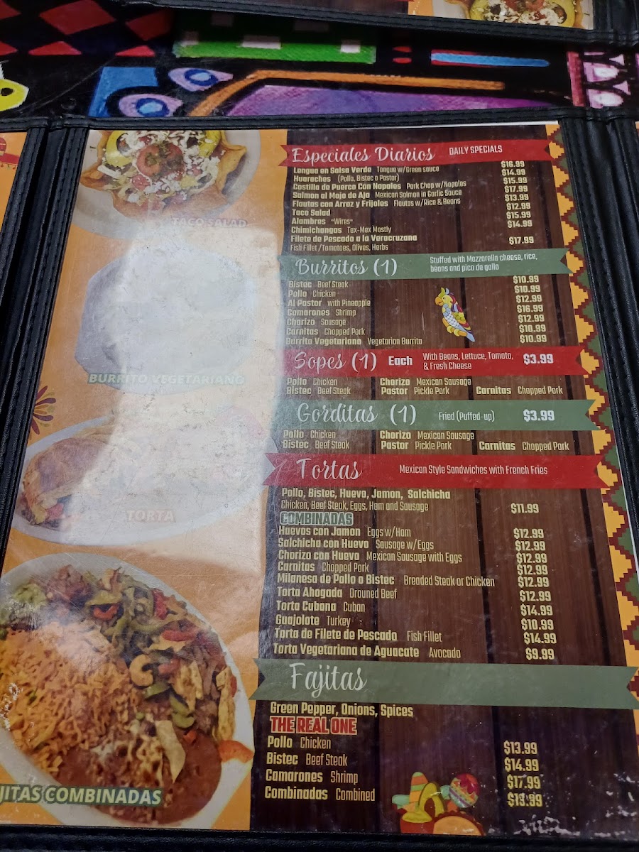 Los amigos menu board