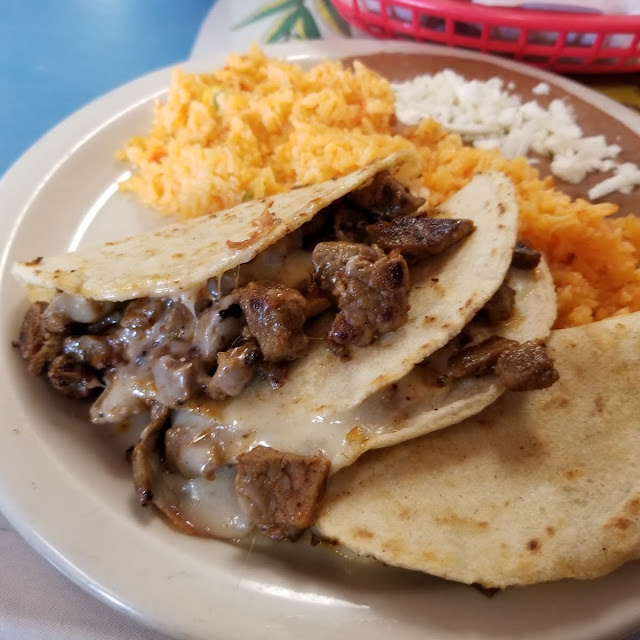 Steak Quesadillas with Beans and Rice