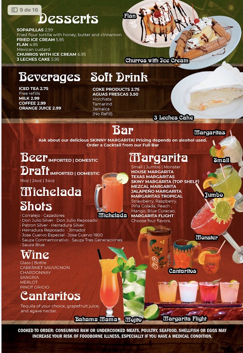 MI CASA Mexican Restaurant Maiden NC menu board