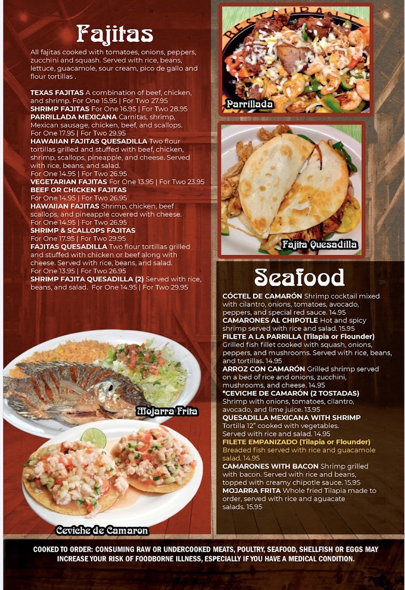 MI CASA Mexican Restaurant Maiden NC menu board