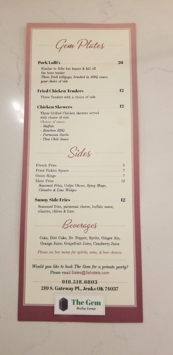 Gem-plates menu board