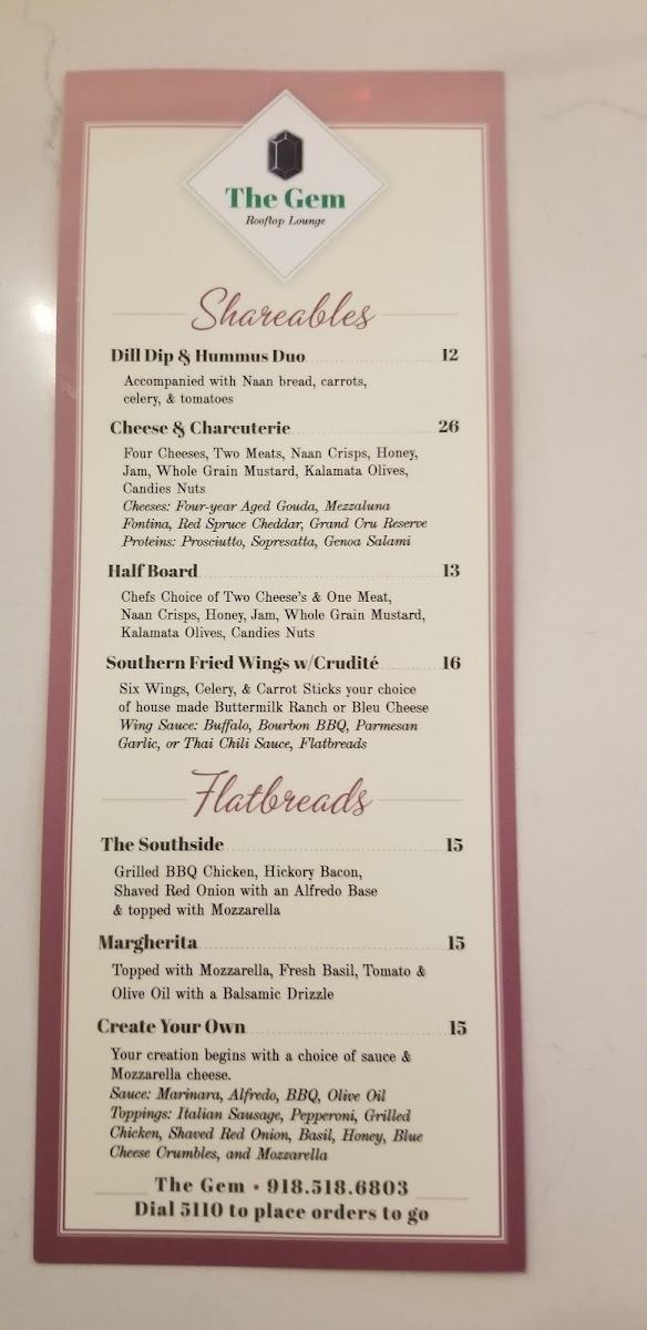 Gem-plates menu board