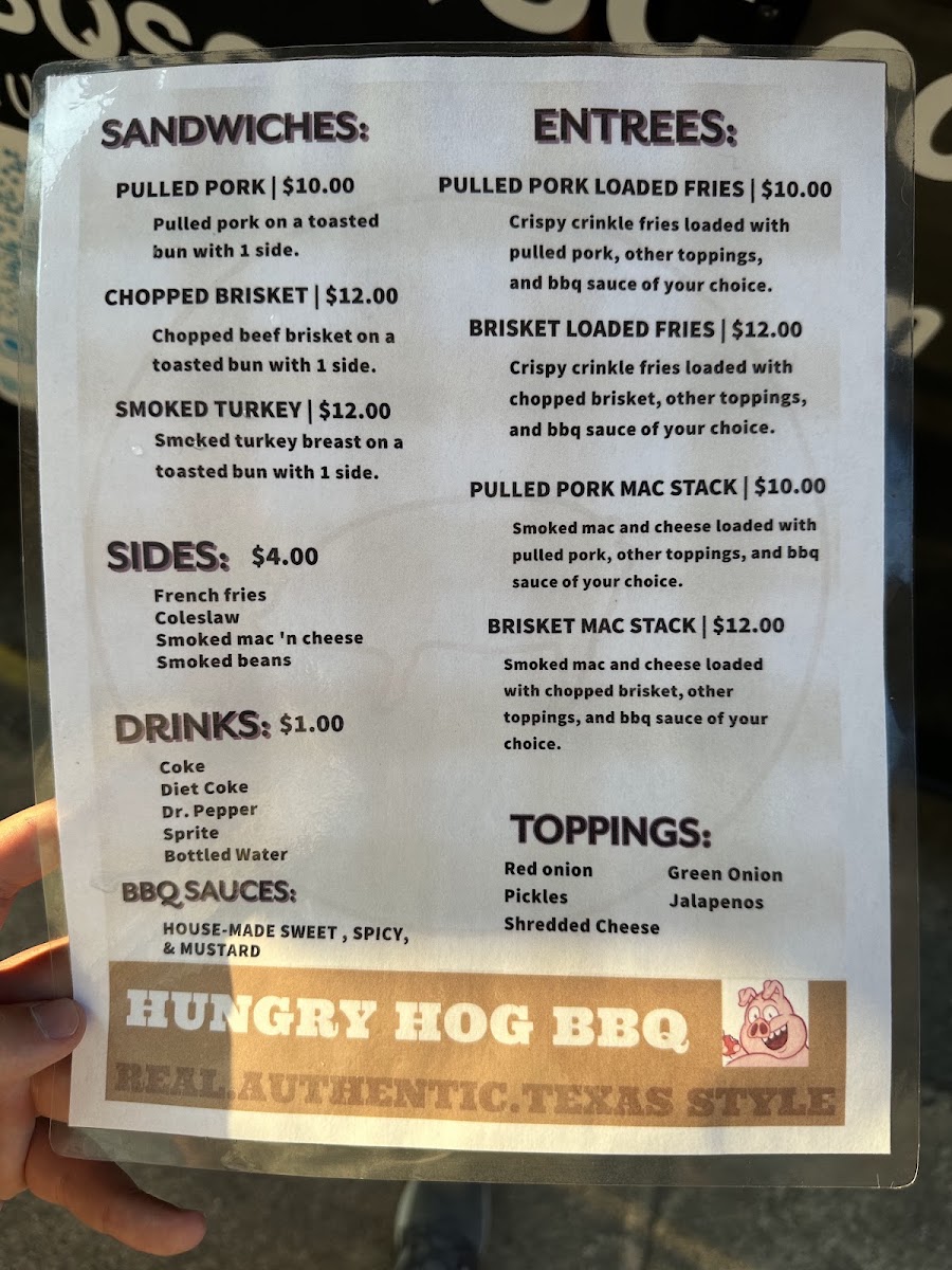 The Lumberyard menu board