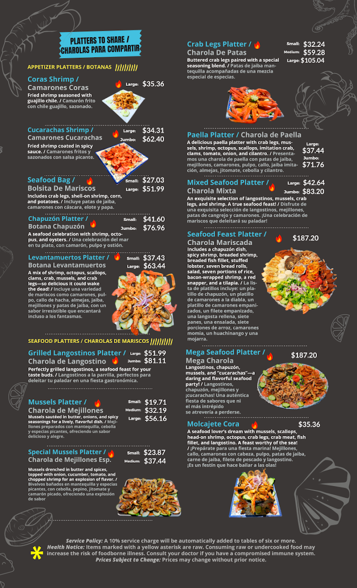 El senor de los tacos bar & grill menu board