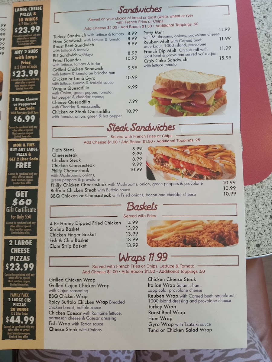 Pizza Pizzazz menu board