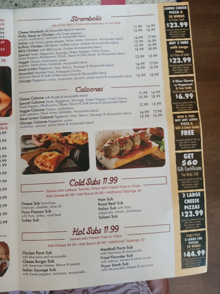 Pizza Pizzazz menu board