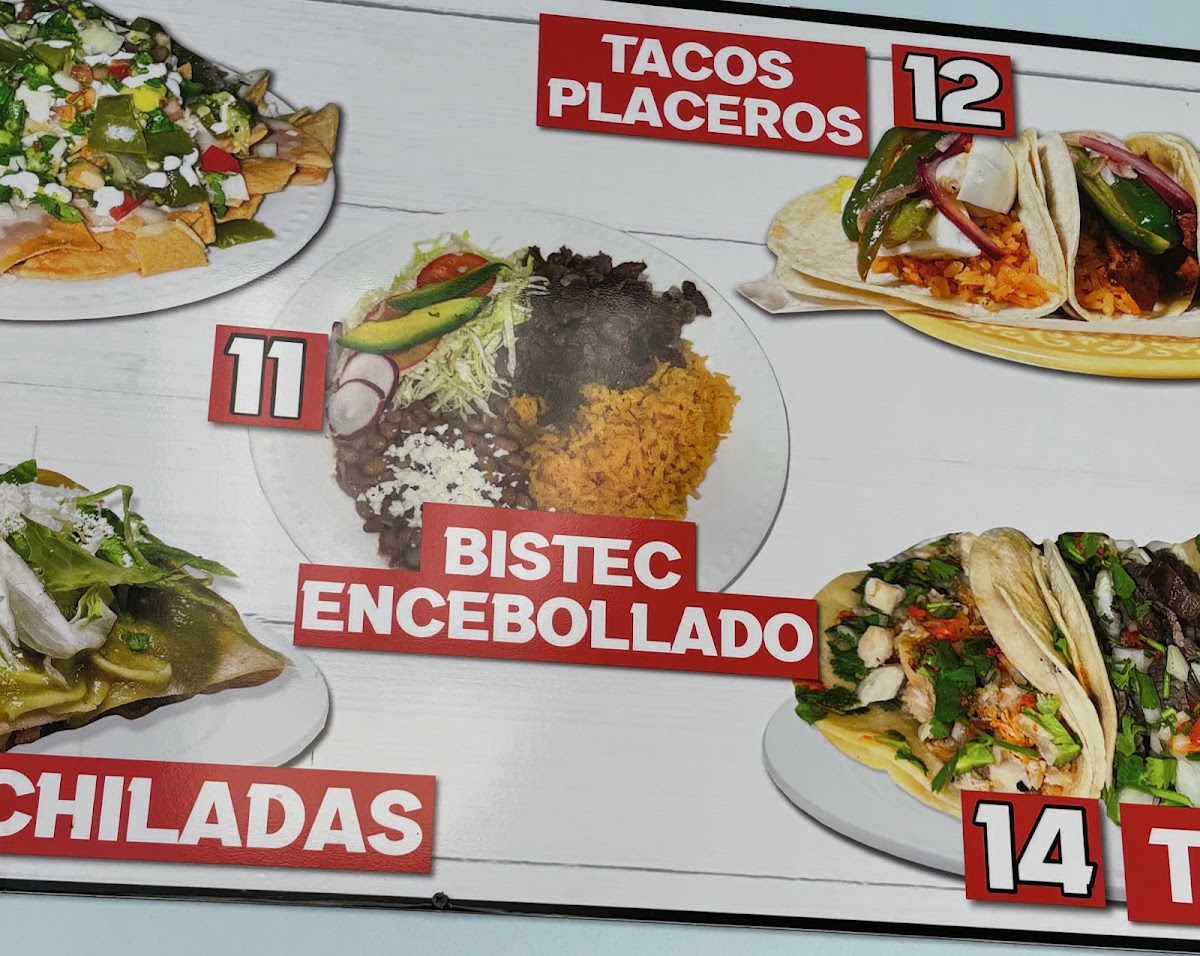 Taquerias Rosey menu board