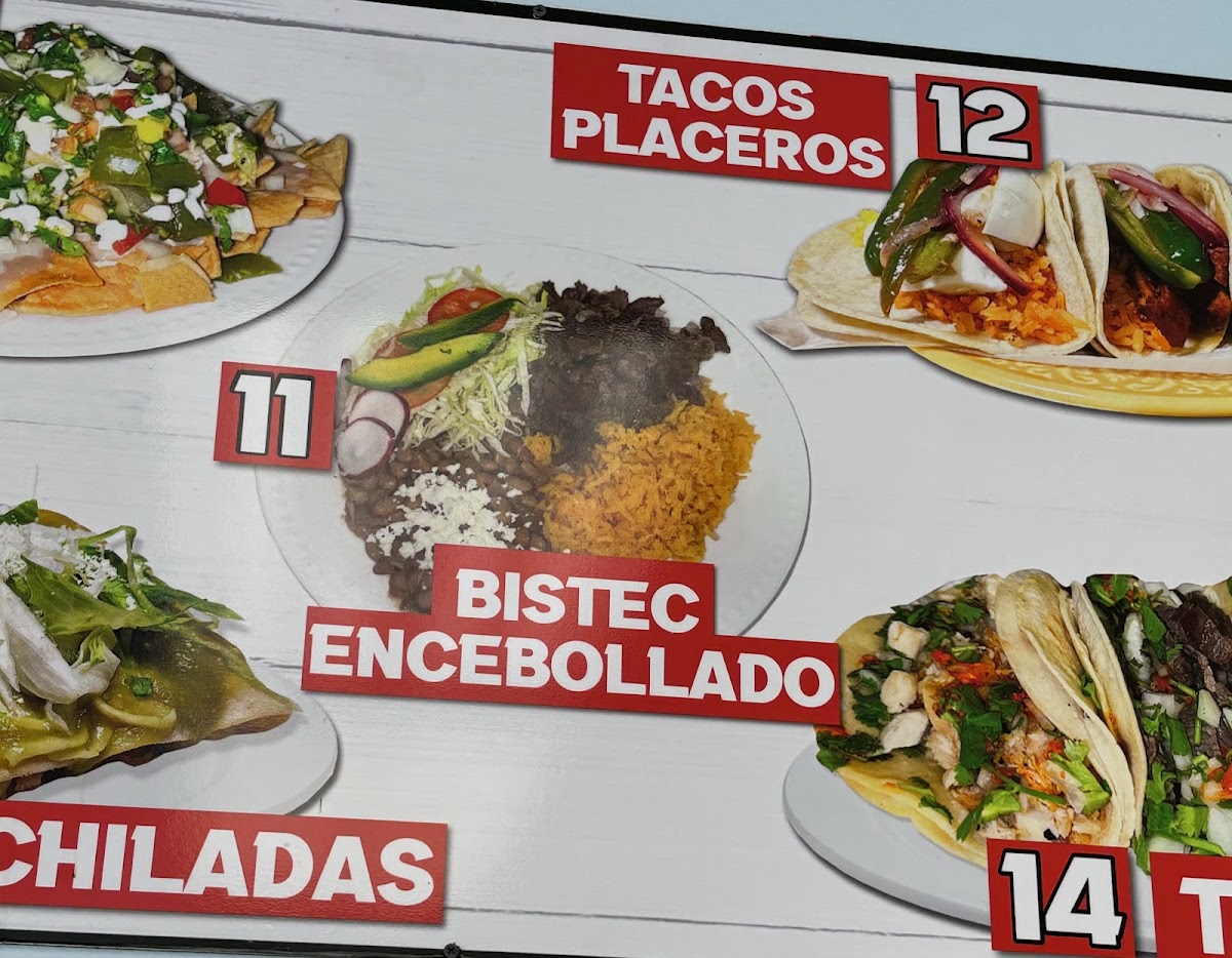 Taquerias Rosey menu board
