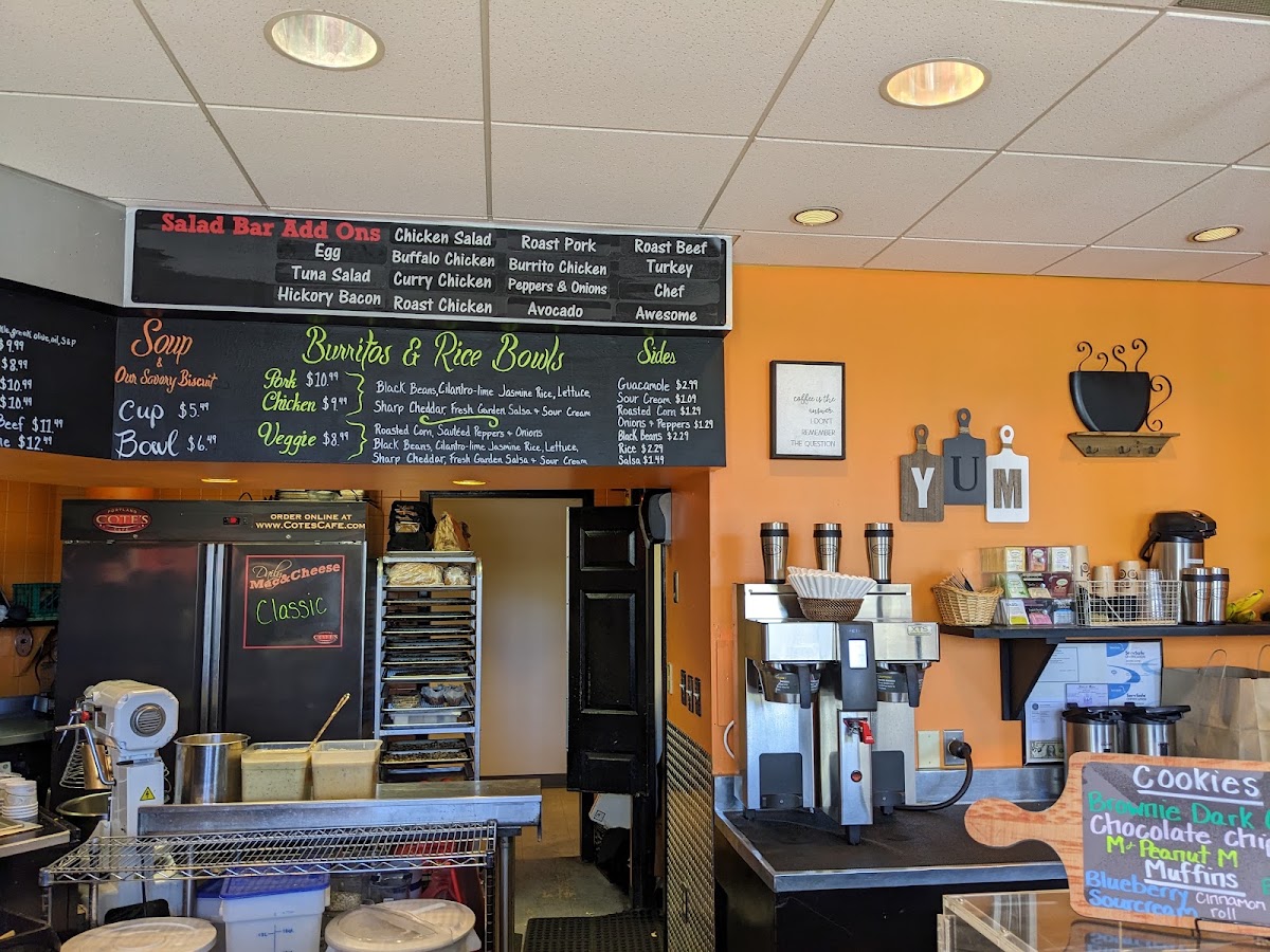 Cote’s Portland Café menu board