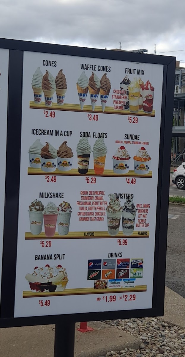 California Burger menu board