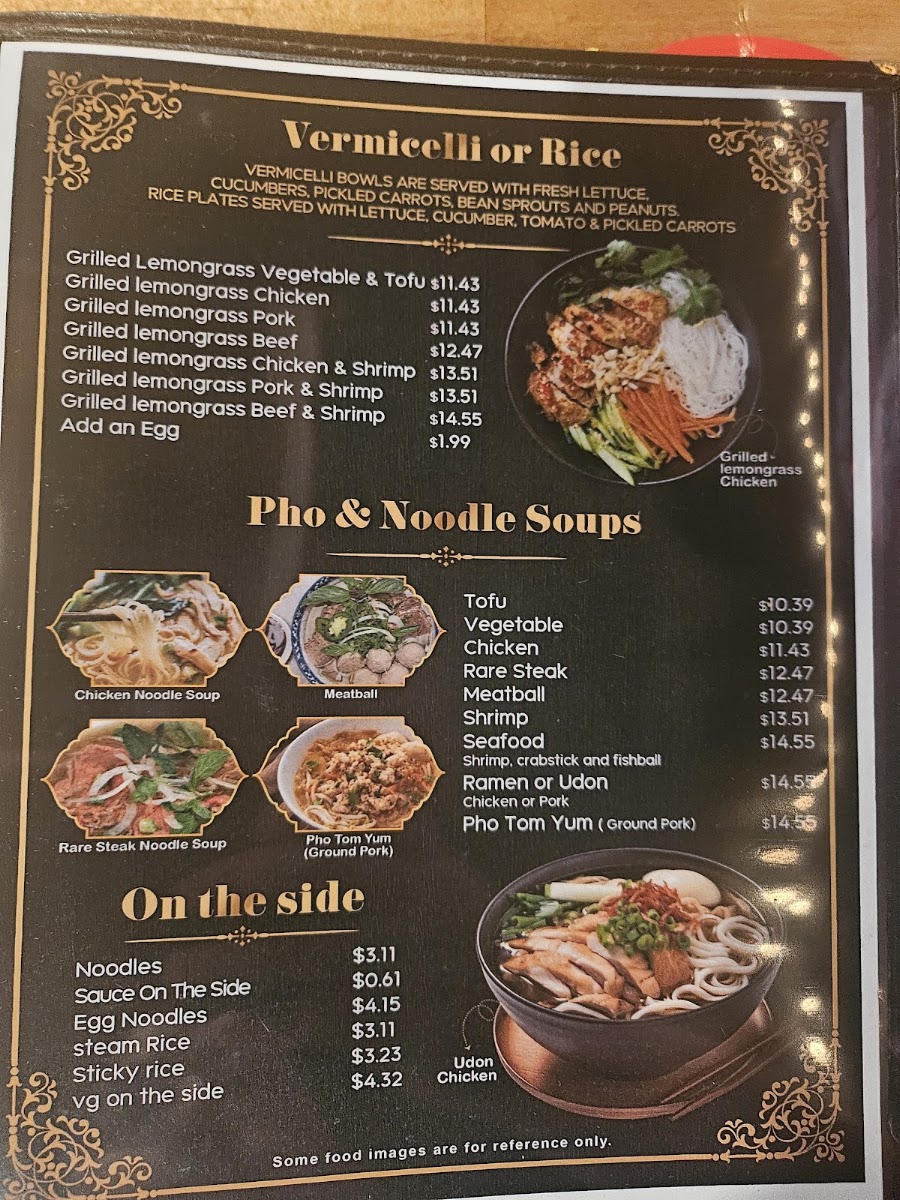 Kanya Thai cuisine menu board