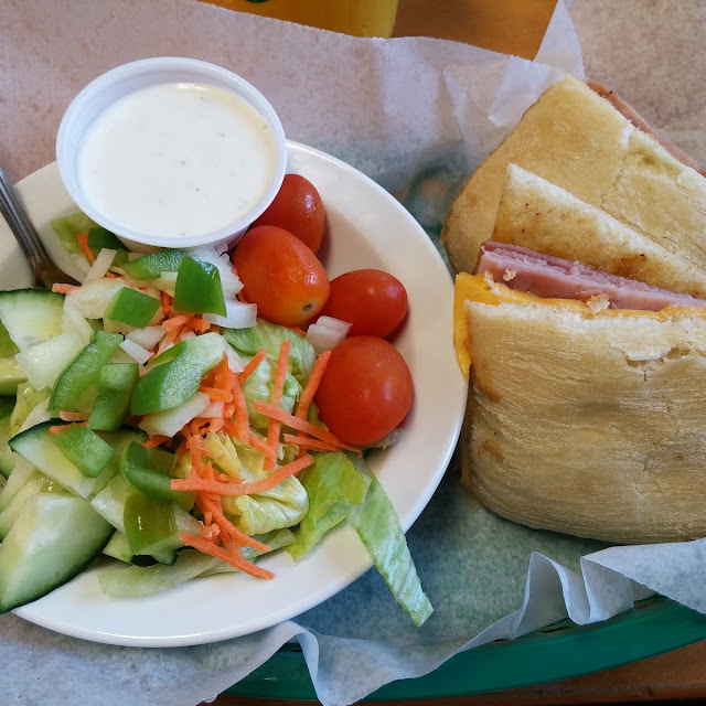 Grilled Ham and Cheese with Side Salad