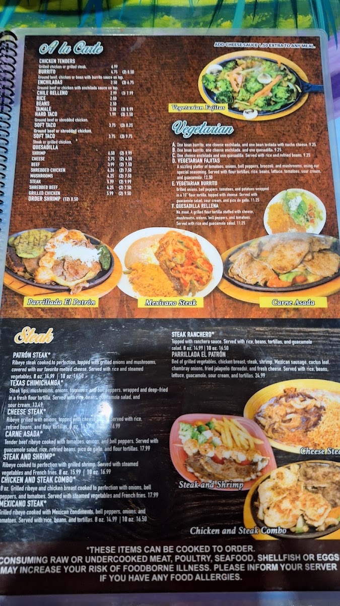 El Patrón Lincoln menu board