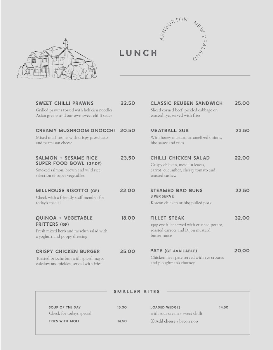 Millhouse Kitchen menu board