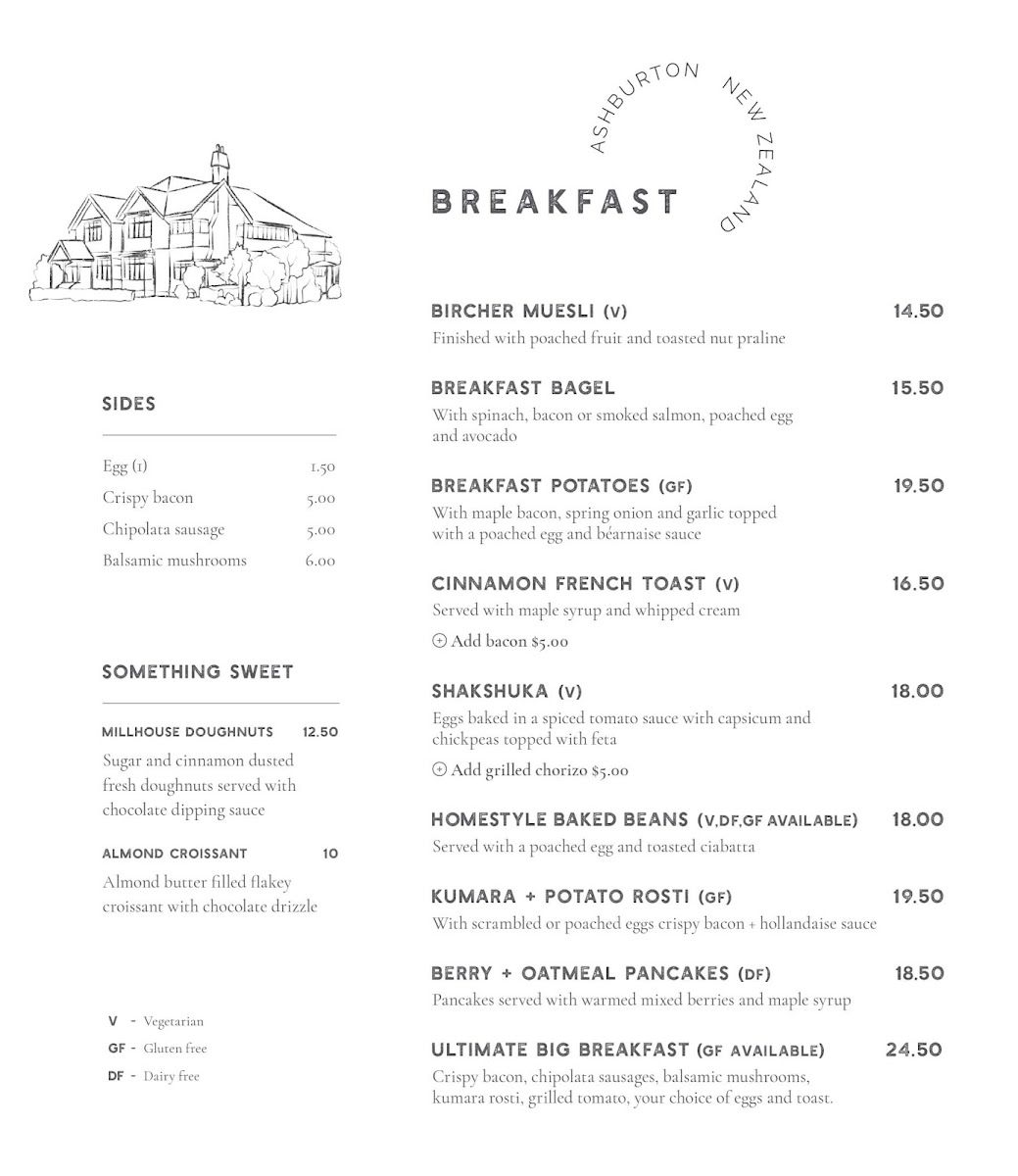 Millhouse Kitchen menu board