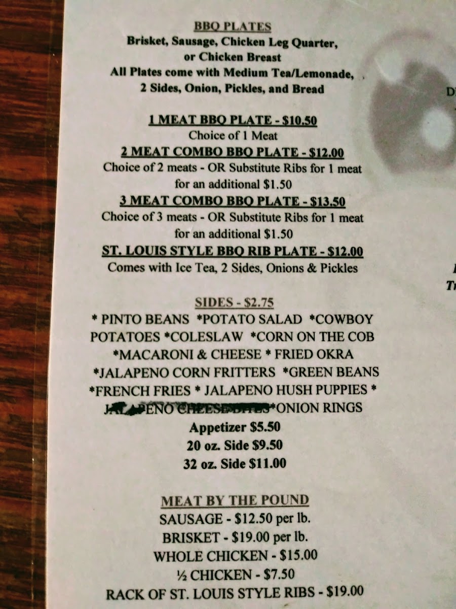 Smiley's Cafe menu board