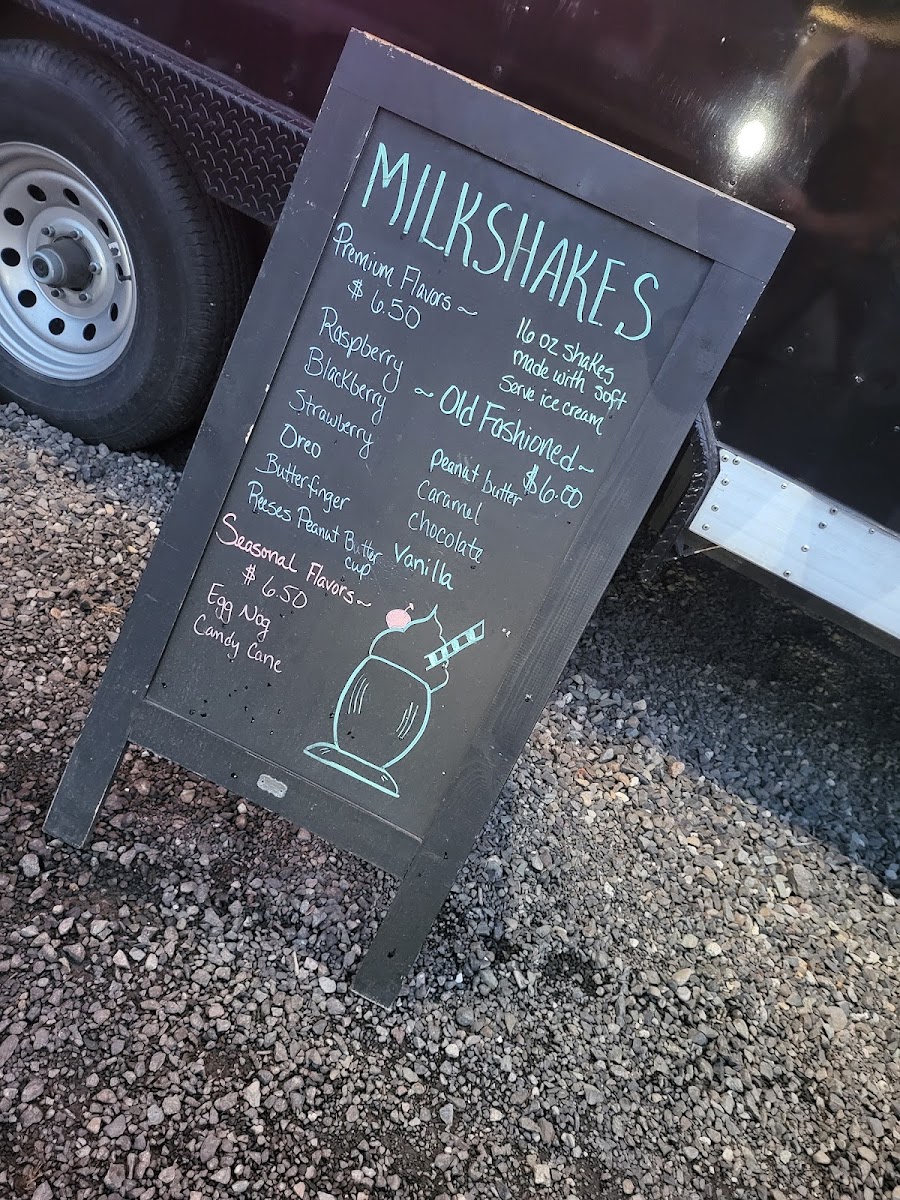 Joe Daddy’s Burgers and more menu board