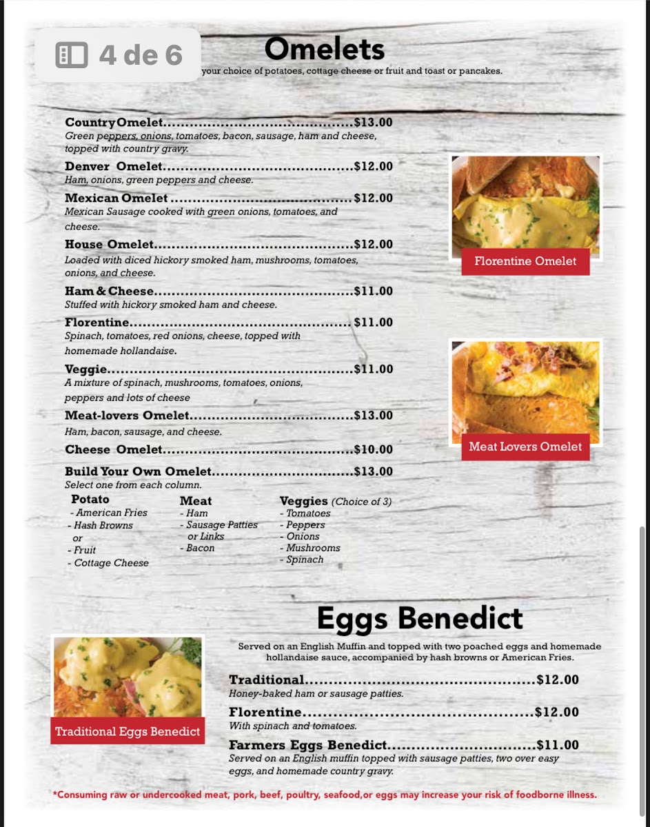 Las 3 Fronteras menu board