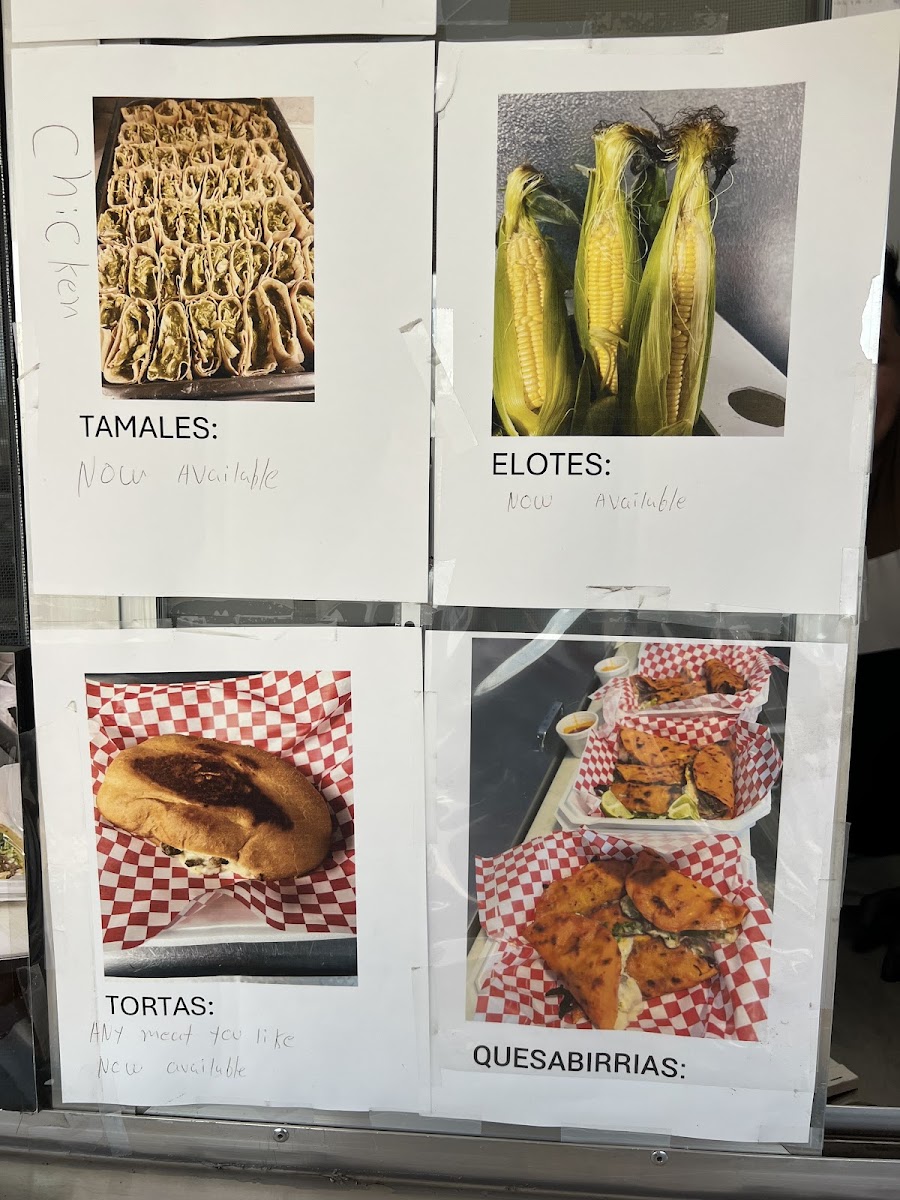 Jose's Tacos menu board