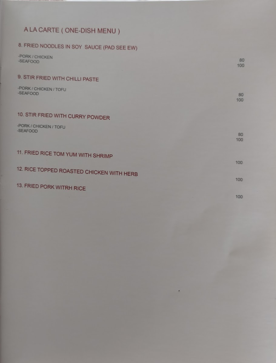 The Seaside Cafe menu board