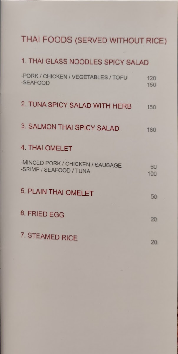 The Seaside Cafe menu board