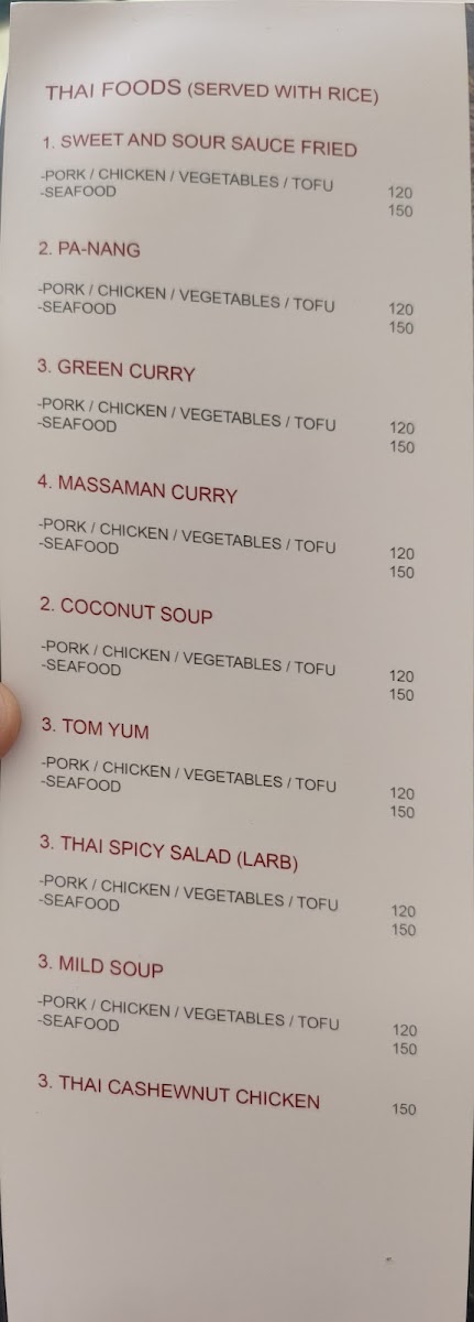 The Seaside Cafe menu board