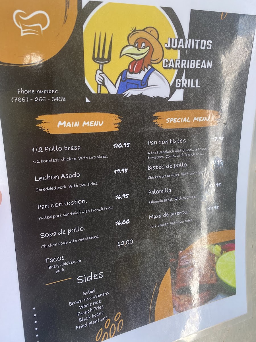 Juanitos Caribbean | Cuban menu board