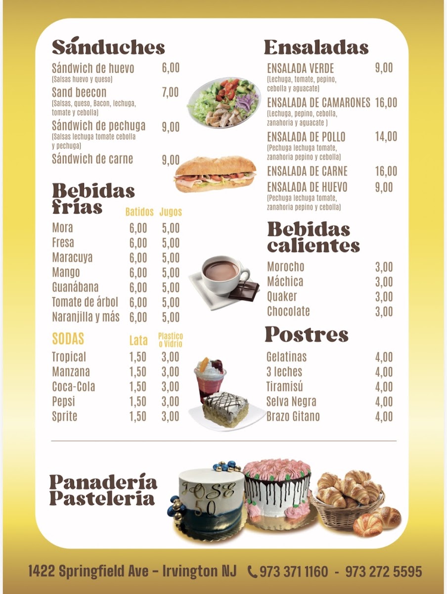 MIGAS Y MIEL BAKERY RESTAURANT menu board