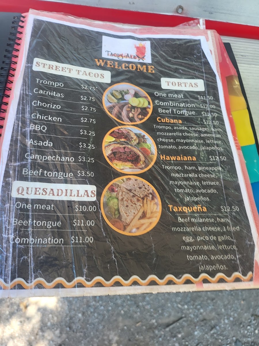 Tacos Alex | Mexican menu board