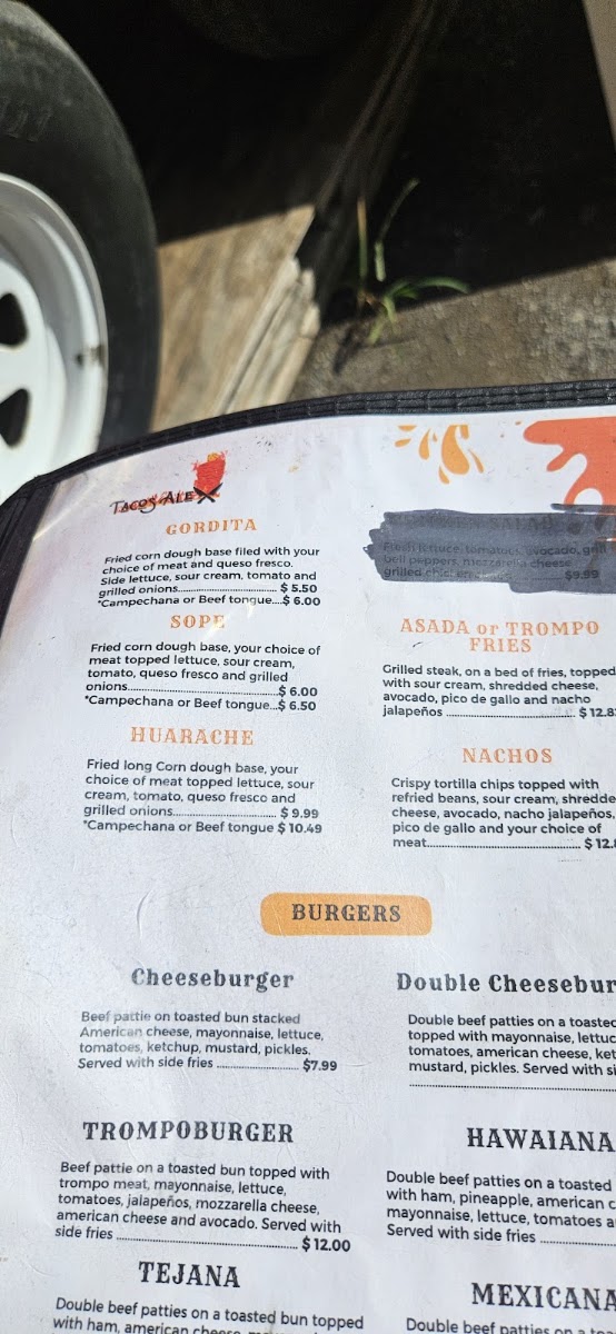Tacos Alex | Mexican menu board