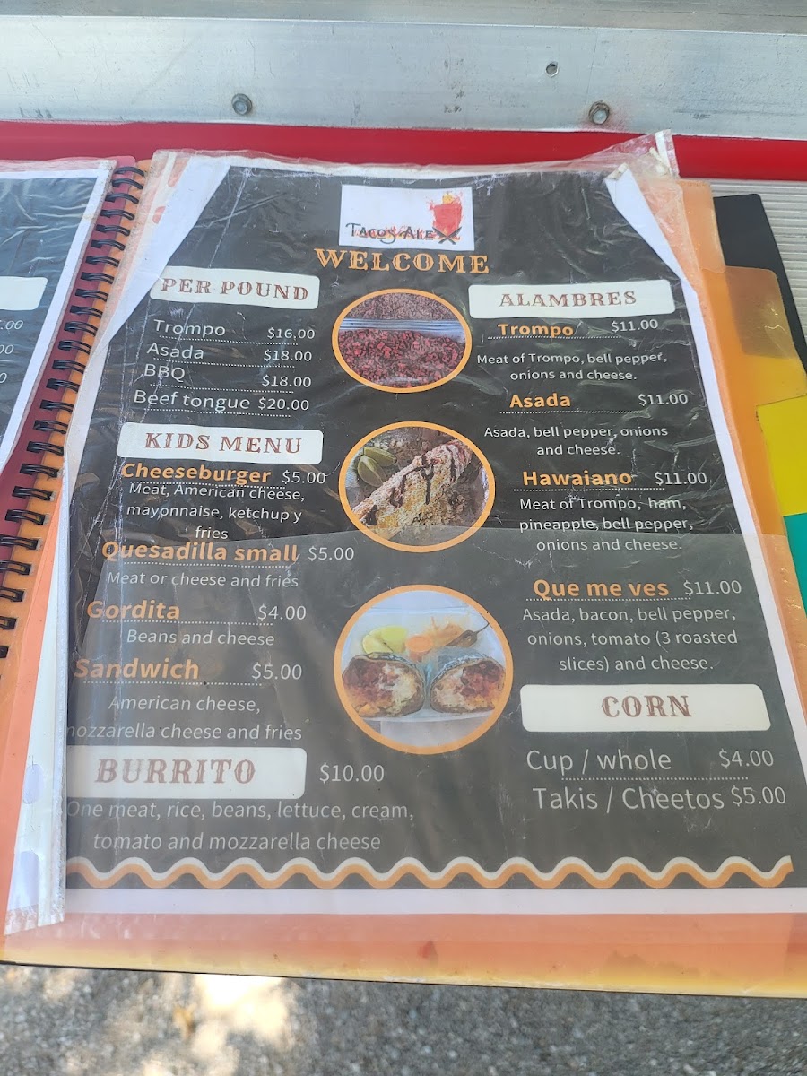 Tacos Alex | Mexican menu board