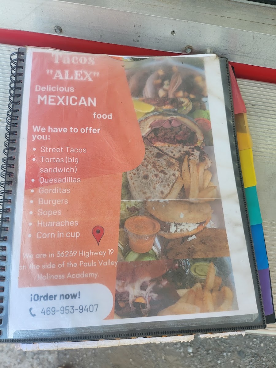 Tacos Alex | Mexican menu board