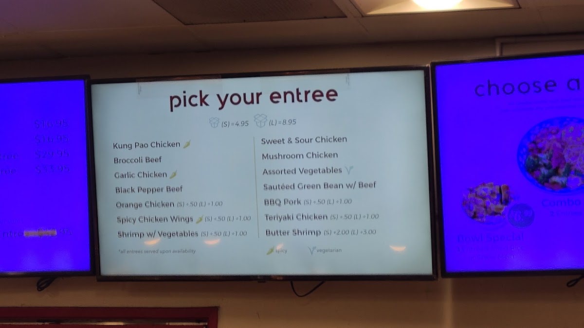 Bamboo Garden menu board