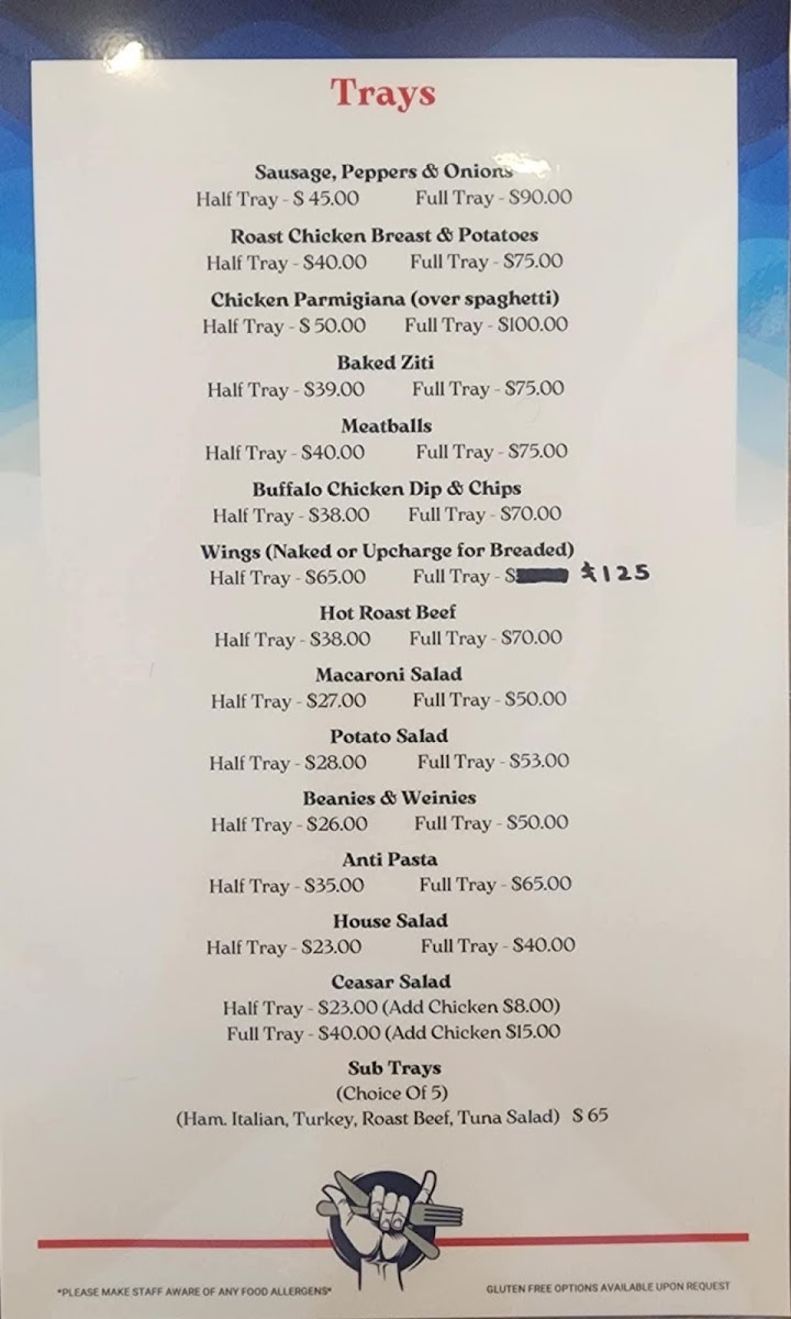 The Grubb at 34th and Asbury menu board