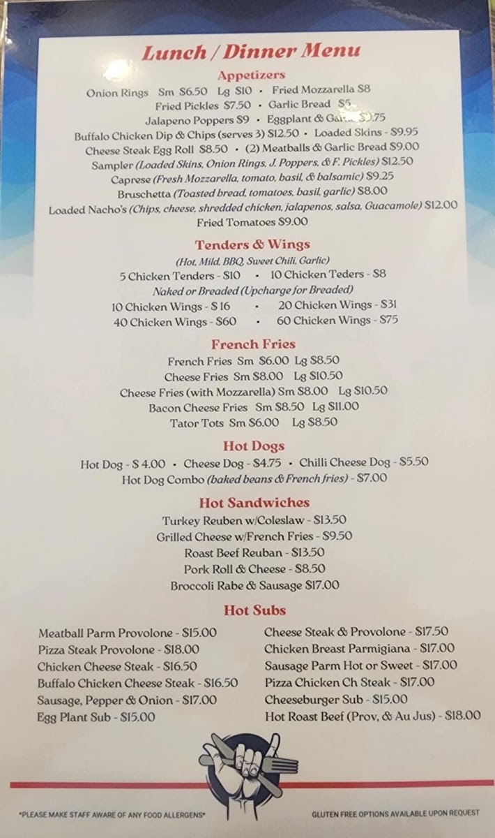 The Grubb at 34th and Asbury menu board