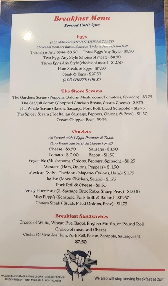 The Grubb at 34th and Asbury menu board